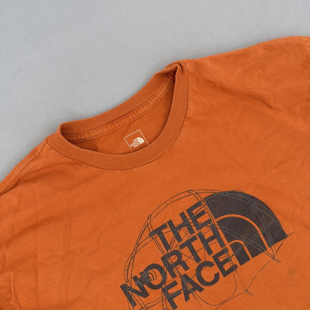 The North Face Long Sleeve Graphic Tee Mens Large Orange Casual Outdoors